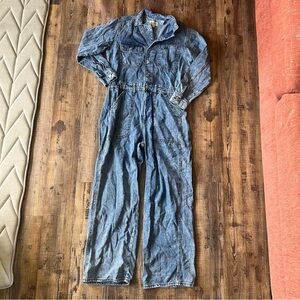 Universal Thread Womens Long Sleeve Utility Baggy Blue Denim Jumpsuit Sz 8 NWT